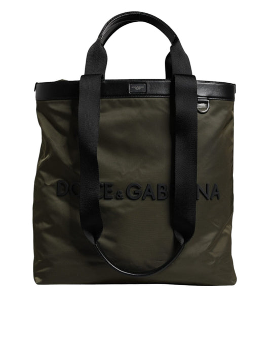 Dolce & Gabbana Military Green Nylon Shoulder Strap Tote Bag - Sandy Store ByNet