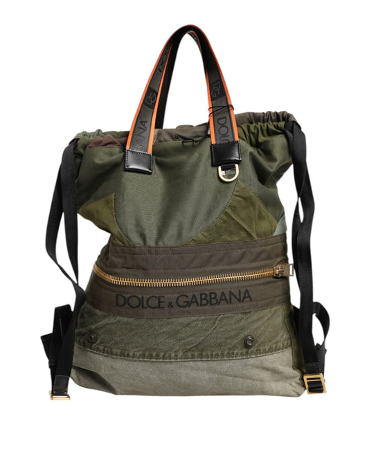 Dolce & Gabbana Military Green Patchwork Rucksack Backpack Bag – par Dolce & Gabbana | Disponible sur Sandy Store ByNet