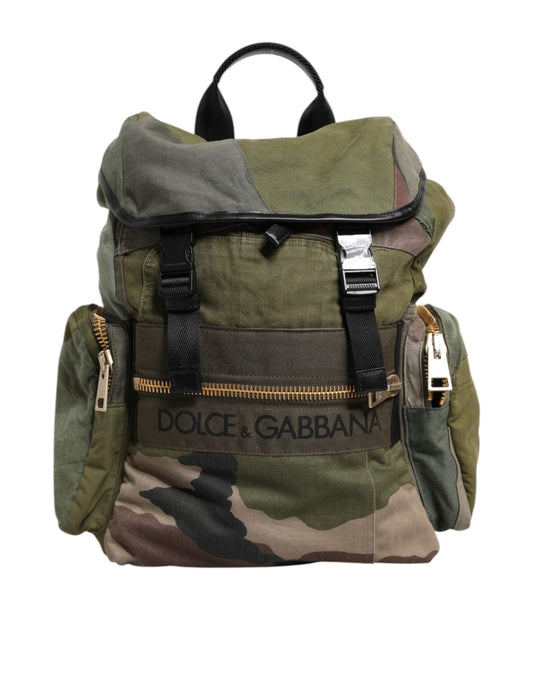 Dolce & Gabbana Military Green Patchwork Rucksack Backpack Bag – par Dolce & Gabbana | Disponible sur Sandy Store ByNet