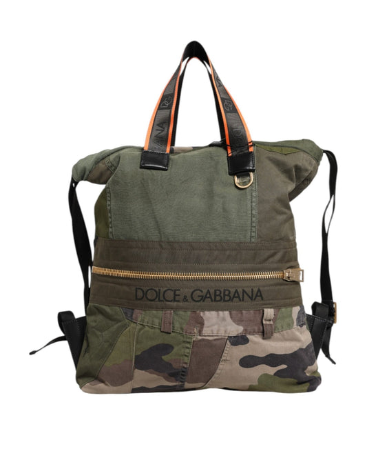 Dolce & Gabbana Military Green Patchwork Rucksack Backpack Bag – par Dolce & Gabbana | Disponible sur Sandy Store ByNet