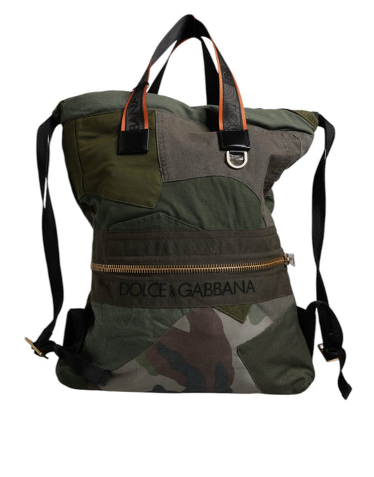 Dolce & Gabbana Military Green Patchwork Rucksack Backpack Bag - Sandy Store ByNet