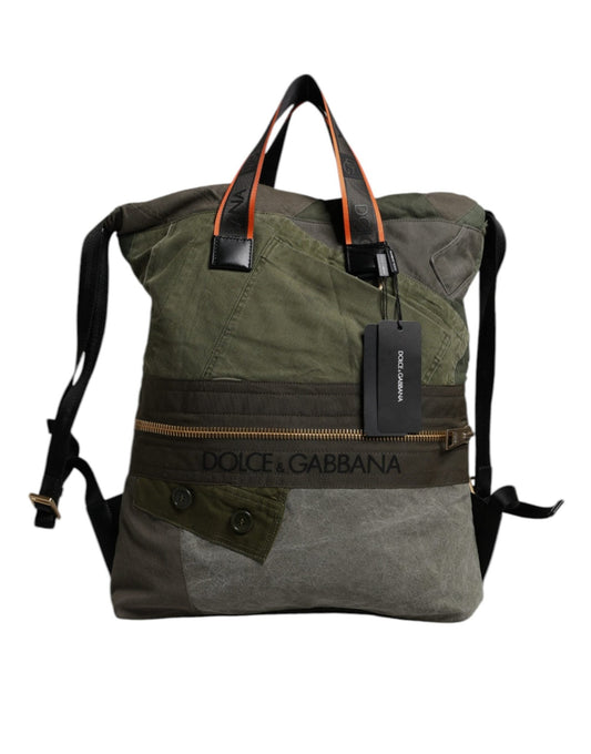 Dolce & Gabbana Military Green Patchwork Rucksack Backpack Bag - Sandy Store ByNet