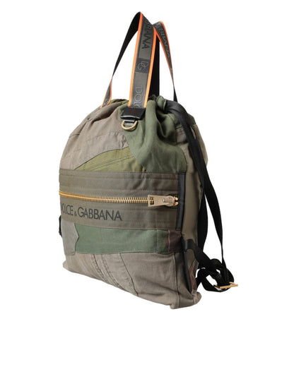 Dolce & Gabbana Military Green Patchwork Rucksack Backpack Bag - Sandy Store ByNet