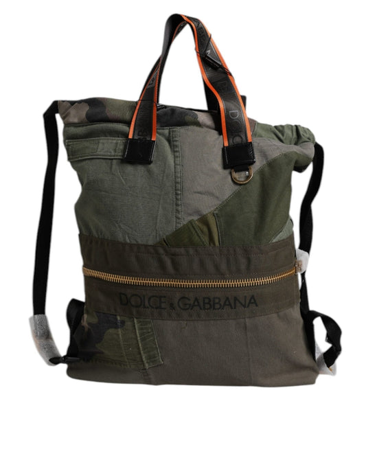 Dolce & Gabbana Military Green Patchwork Rucksack Backpack Bag - Sandy Store ByNet