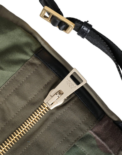 Dolce & Gabbana Military Green Patchwork Rucksack Backpack Bag - Sandy Store ByNet