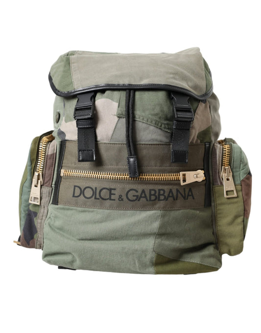 Dolce & Gabbana Military Green Patchwork Rucksack Backpack Bag - Sandy Store ByNet