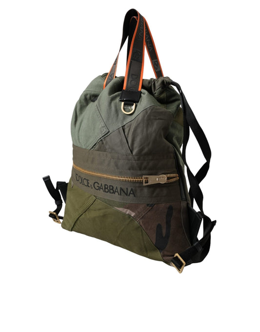Dolce & Gabbana Military Green Patchwork Rucksack Backpack Bag - Sandy Store ByNet