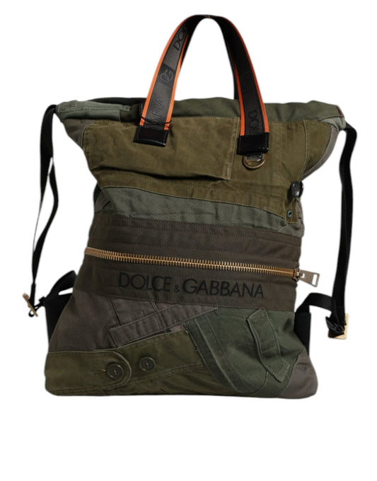 Dolce & Gabbana Military Green Patchwork Rucksack Backpack Bag - Sandy Store ByNet