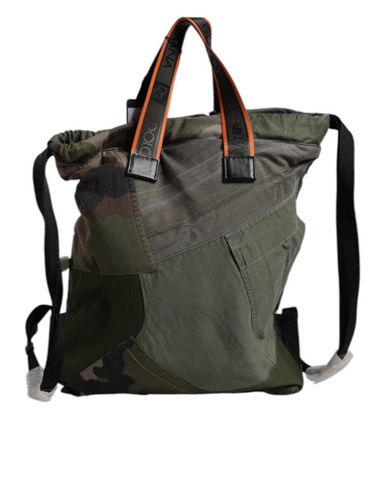 Dolce & Gabbana Military Green Patchwork Rucksack Backpack Bag - Sandy Store ByNet