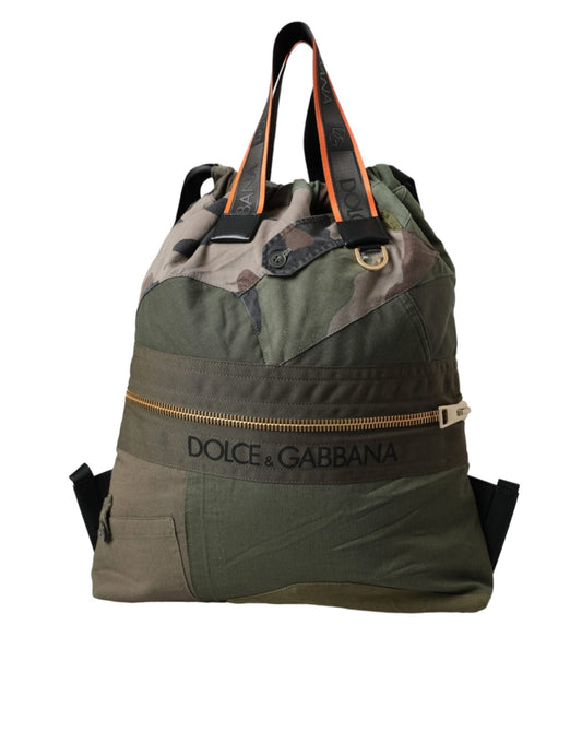 Dolce & Gabbana Military Green Patchwork Rucksack Backpack Bag - Sandy Store ByNet