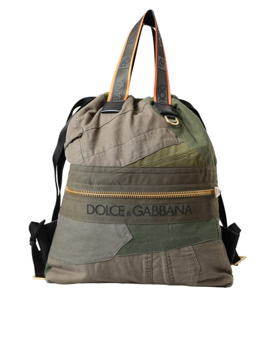 Dolce & Gabbana Military Green Patchwork Rucksack Backpack Bag - Sandy Store ByNet