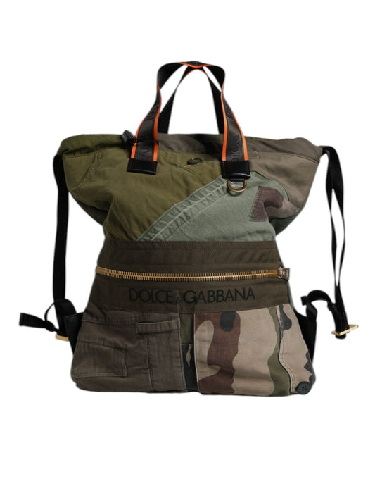 Dolce & Gabbana Military Green Patchwork Rucksack Backpack Bag - Sandy Store ByNet