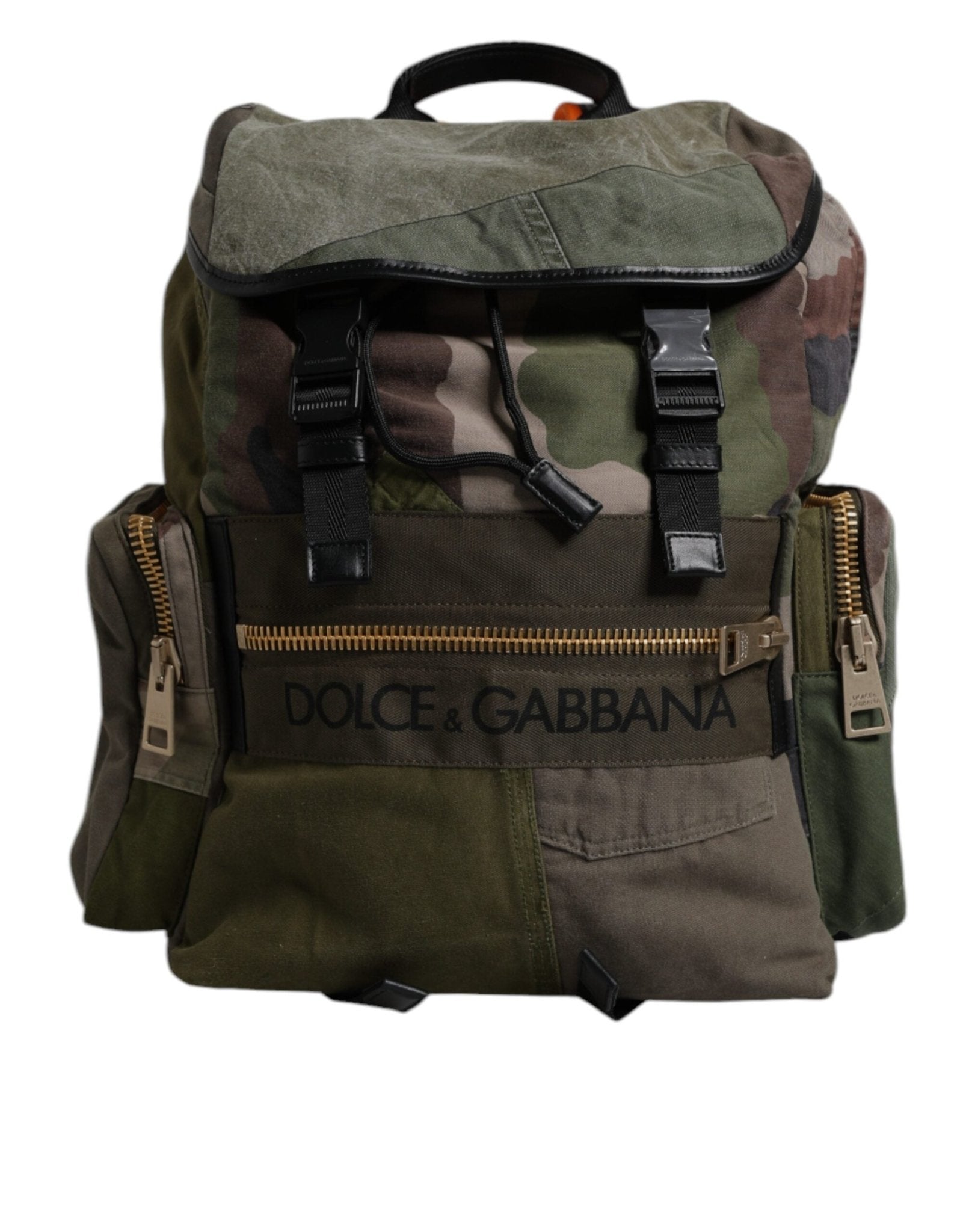 Dolce & Gabbana Military Green Patchwork School Backpack Bag - Sandy Store ByNet