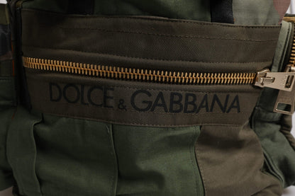 Dolce & Gabbana Military Green Patchwork Travel Backpack Bag - Sandy Store ByNet