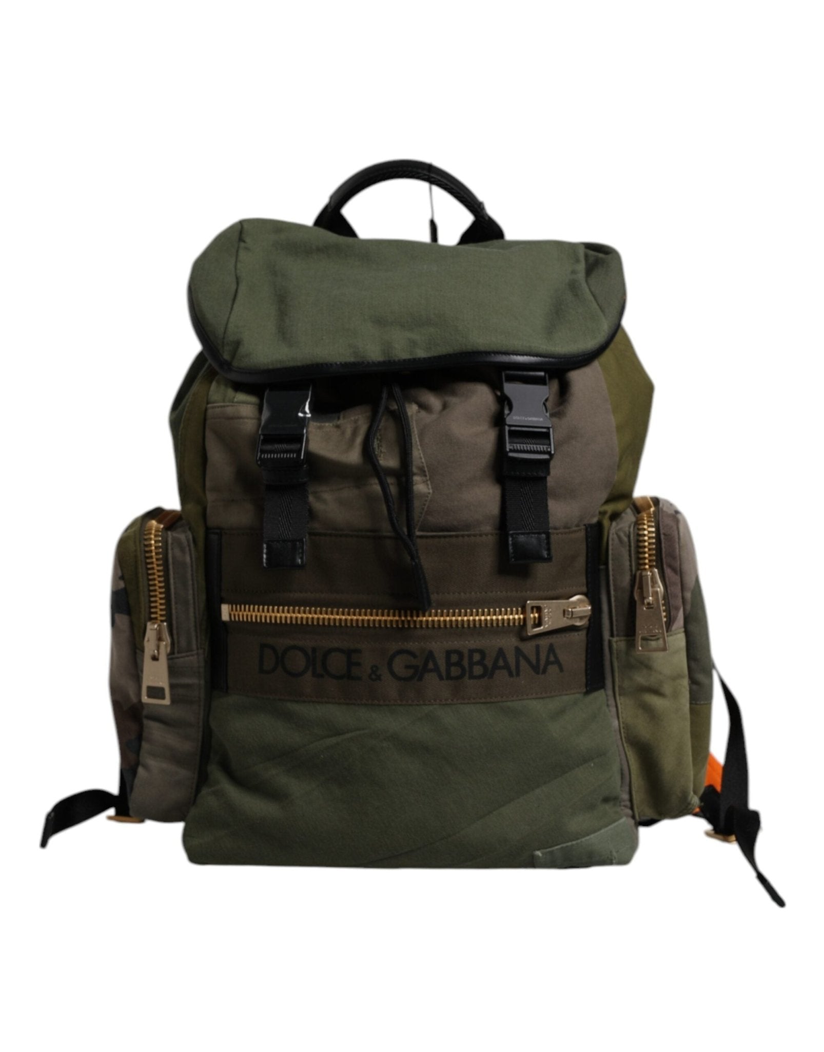 Dolce & Gabbana Military Green Patchwork Travel Backpack Bag - Sandy Store ByNet