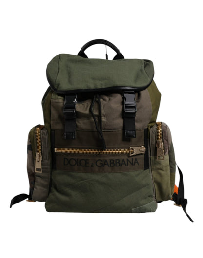 Dolce & Gabbana Military Green Patchwork Travel Backpack Bag - Sandy Store ByNet