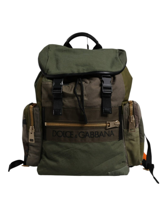 Dolce & Gabbana Military Green Patchwork Travel Backpack Bag - Sandy Store ByNet