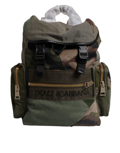 Dolce & Gabbana Military Green Patchwork Travel Backpack Bag - Sandy Store ByNet
