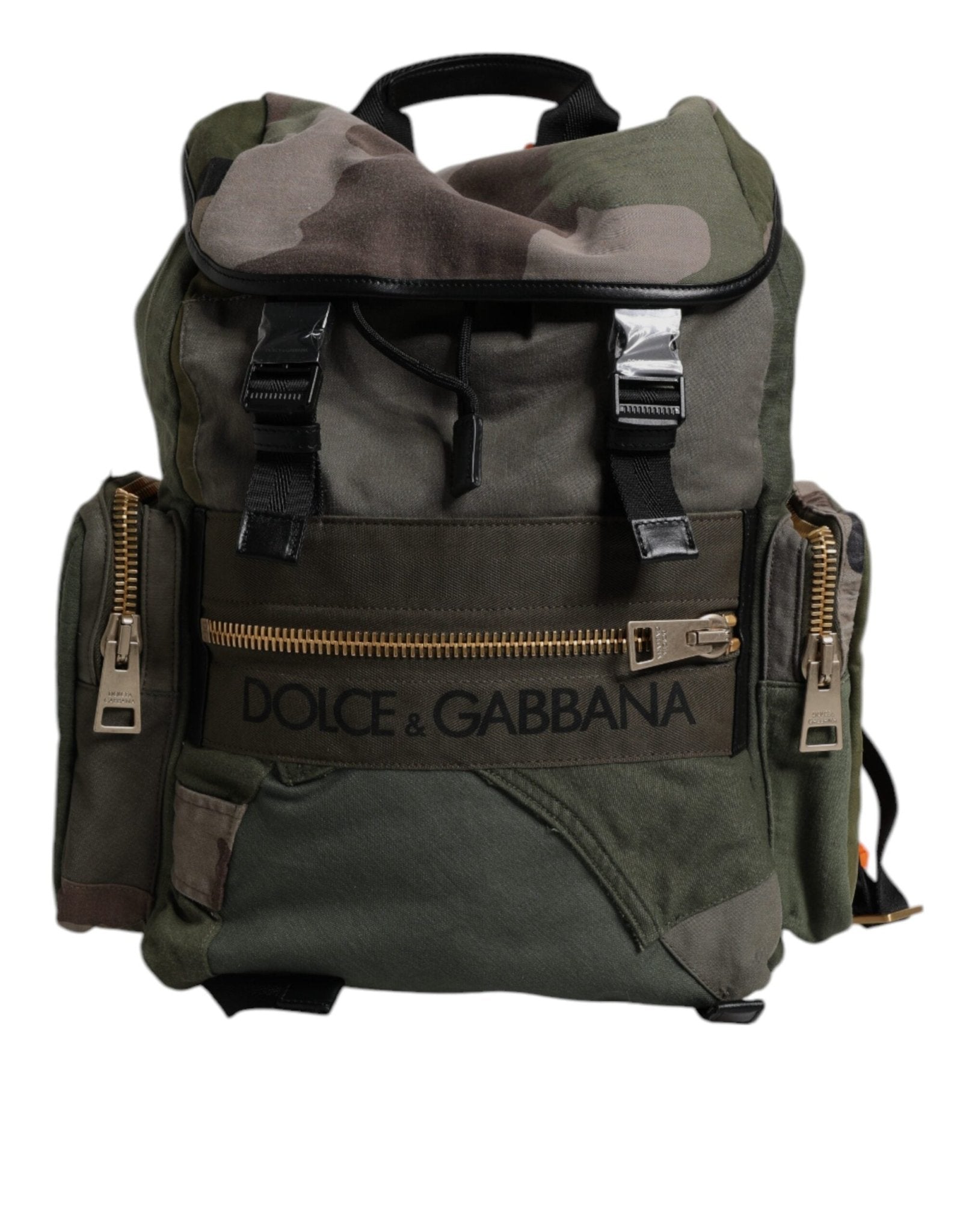 Dolce & Gabbana Military Green Patchwork Travel Backpack Bag - Sandy Store ByNet
