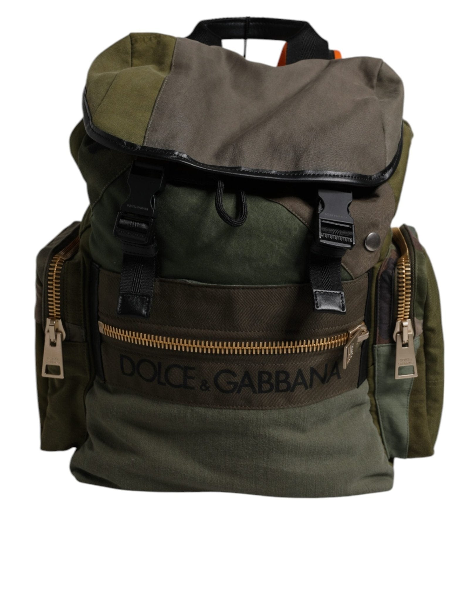 Dolce & Gabbana Military Green Patchwork Travel Backpack Bag - Sandy Store ByNet