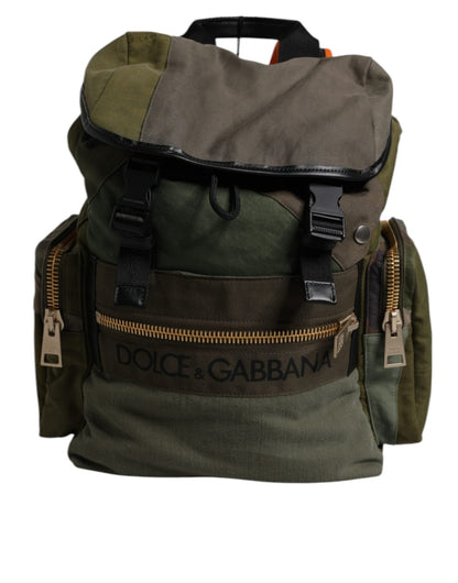 Dolce & Gabbana Military Green Patchwork Travel Backpack Bag - Sandy Store ByNet
