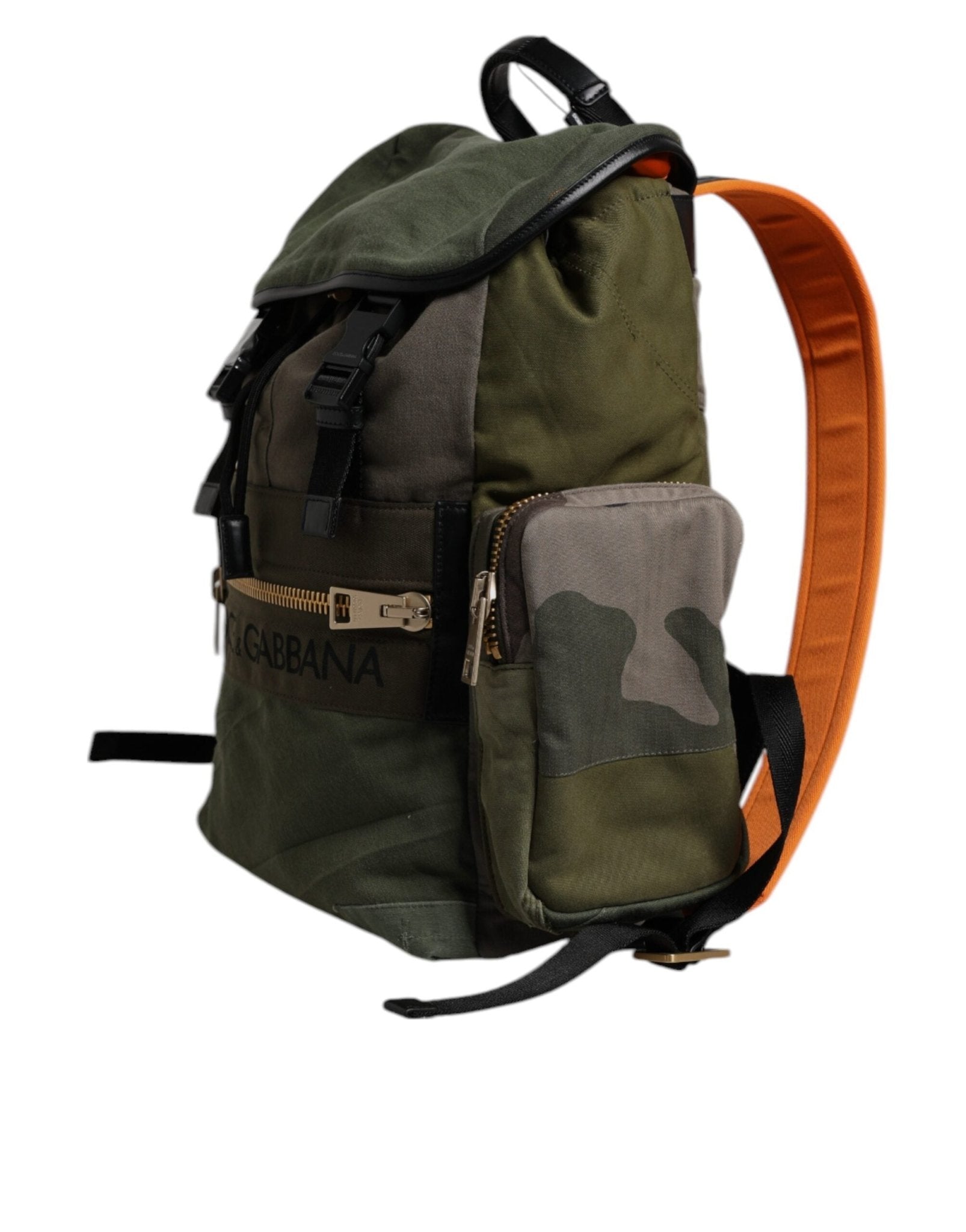 Dolce & Gabbana Military Green Patchwork Travel Backpack Bag - Sandy Store ByNet