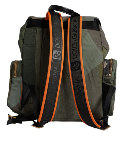 Dolce & Gabbana Military Green Patchwork Travel Backpack Bag - Sandy Store ByNet