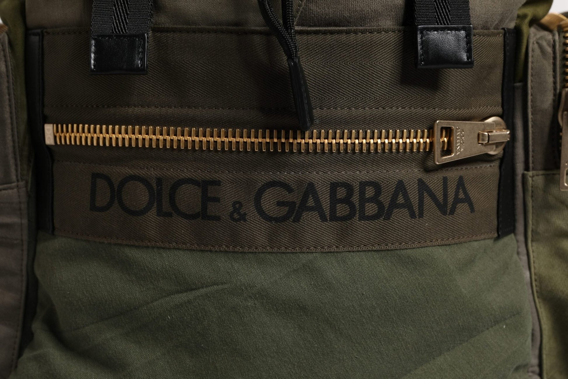 Dolce & Gabbana Military Green Patchwork Travel Backpack Bag - Sandy Store ByNet