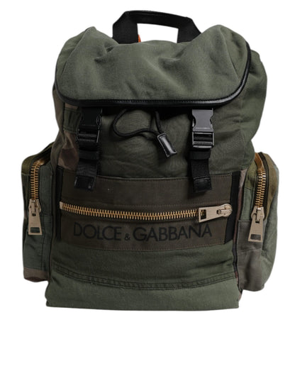 Dolce & Gabbana Military Green Patchwork Travel Backpack Bag - Sandy Store ByNet