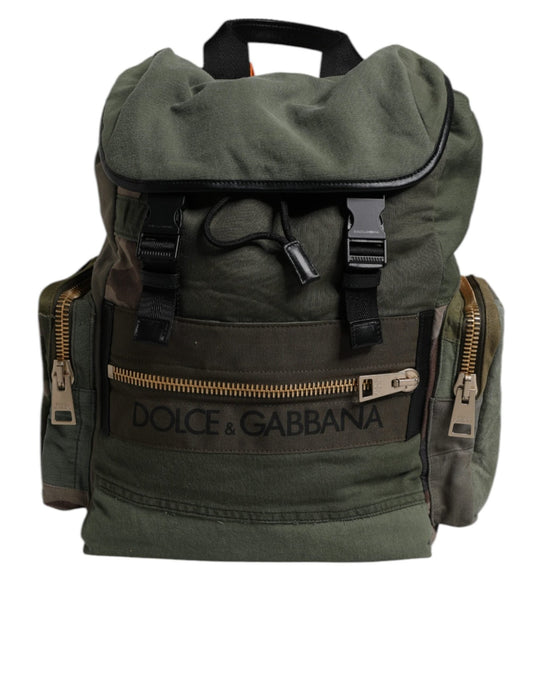 Dolce & Gabbana Military Green Patchwork Travel Backpack Bag - Sandy Store ByNet