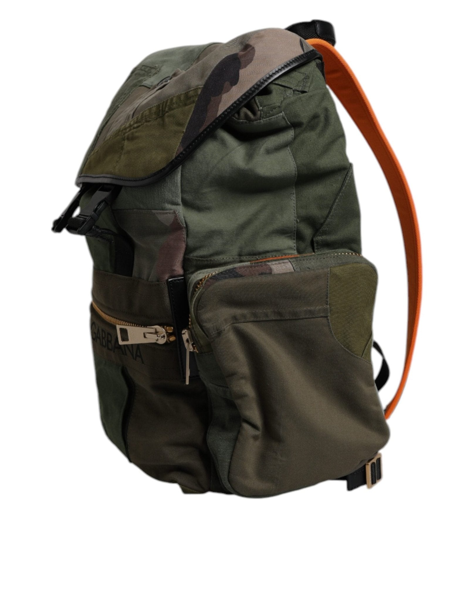 Dolce & Gabbana Military Green Patchwork Travel Backpack Bag - Sandy Store ByNet