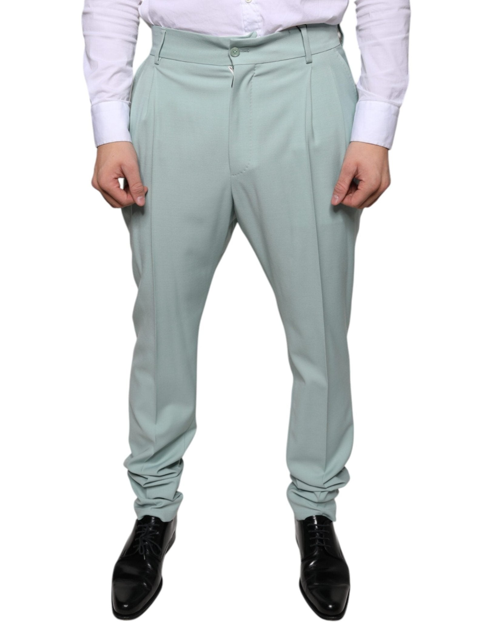 Dolce & Gabbana Mint Green Cotton Dress Pants – IT48 | M par Dolce & Gabbana | Disponible sur Sandy Store ByNet