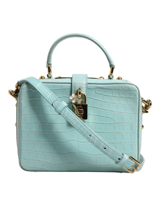 Dolce & Gabbana Mint Green Embossed Leather Padlock Shoulder Bag – par Dolce & Gabbana | Disponible sur Sandy Store ByNet