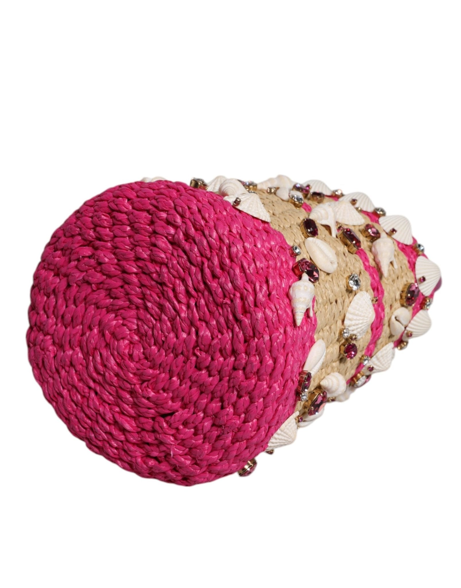 Dolce & Gabbana Multicolor Bucket Raffia Seashells Crystals Handbag Bag - Sandy Store ByNet