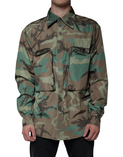 Dolce & Gabbana Multicolor Camouflage Button Down Shirt – IT40 | M par Dolce & Gabbana | Disponible sur Sandy Store ByNet
