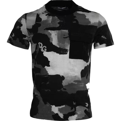 Dolce & Gabbana Multicolor Camouflage Cotton Crewneck T-shirt - Sandy Store ByNet
