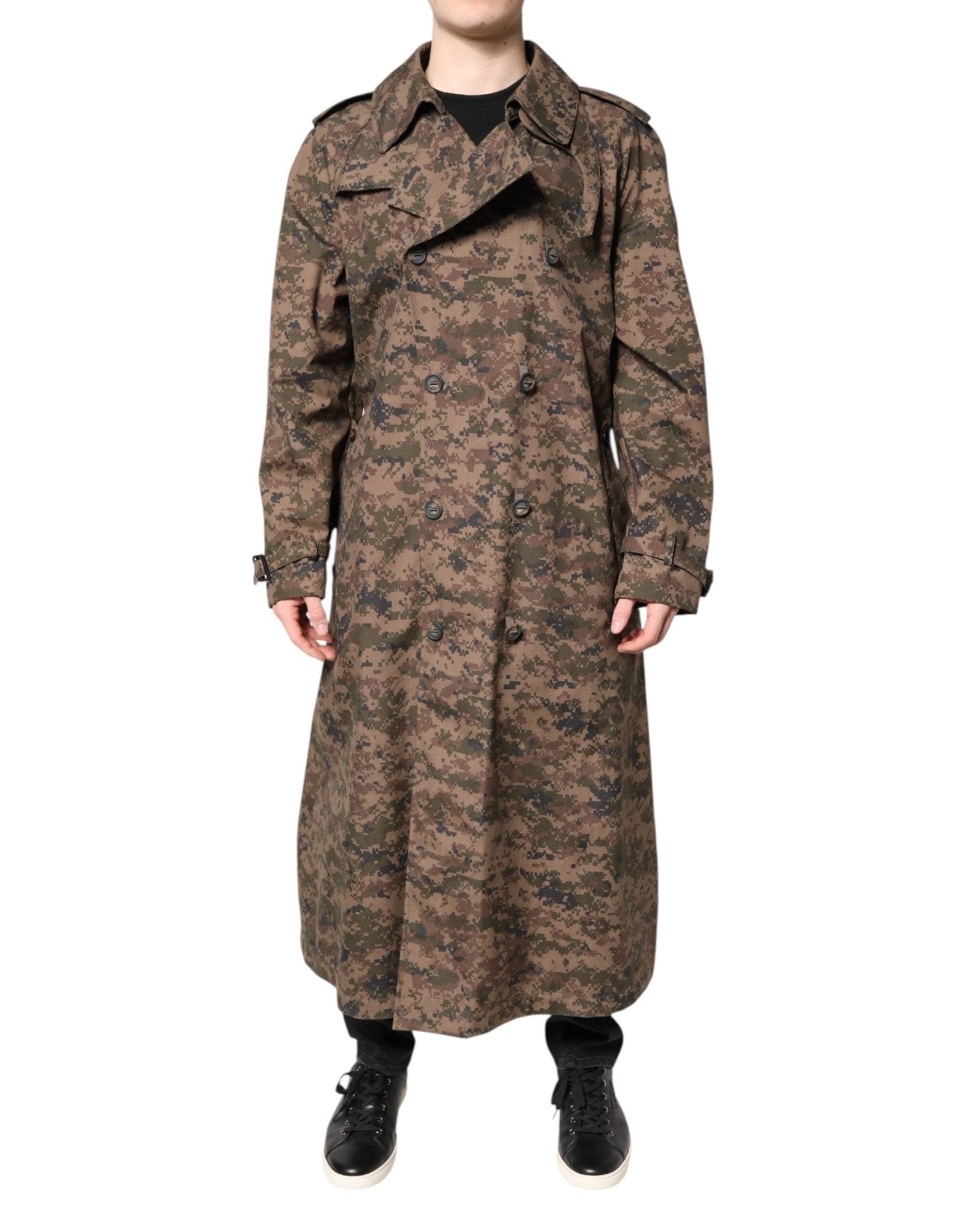 Dolce & Gabbana Multicolor Camouflage Double Breasted Coat Jacket – IT54 | XL par Dolce & Gabbana | Disponible sur Sandy Store ByNet