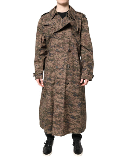 Dolce & Gabbana Multicolor Camouflage Double Breasted Coat Jacket – IT54 | XL par Dolce & Gabbana | Disponible sur Sandy Store ByNet