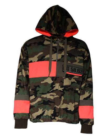 Dolce & Gabbana Multicolor Camouflage Hooded Men Sweatshirt Sweater – IT54 | XL par Dolce & Gabbana | Disponible sur Sandy Store ByNet