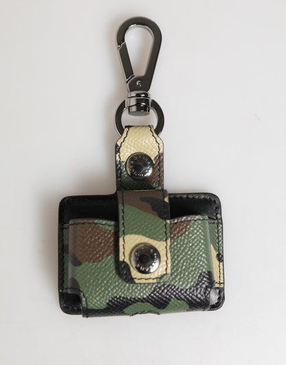 Dolce & Gabbana Multicolor Camouflage Leather Metal Accessory Airpods Case – par Dolce & Gabbana | Disponible sur Sandy Store ByNet