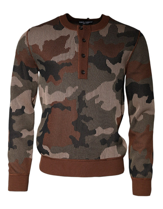 Dolce & Gabbana Multicolor Camouflage Men Pullover Sweater – IT48 | M par Dolce & Gabbana | Disponible sur Sandy Store ByNet