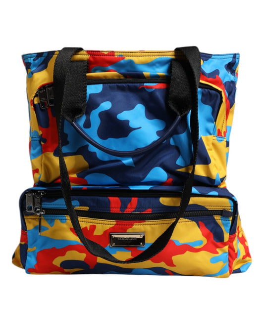 Dolce & Gabbana Multicolor Camouflage Nylon Shopping Tote Bag - Sandy Store ByNet