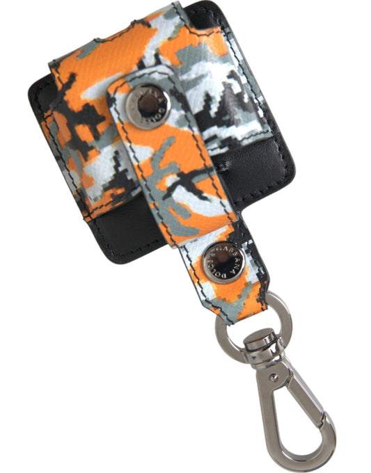 Dolce & Gabbana Multicolor Camouflage Print Leather Metal Airpods Case – par Dolce & Gabbana | Disponible sur Sandy Store ByNet