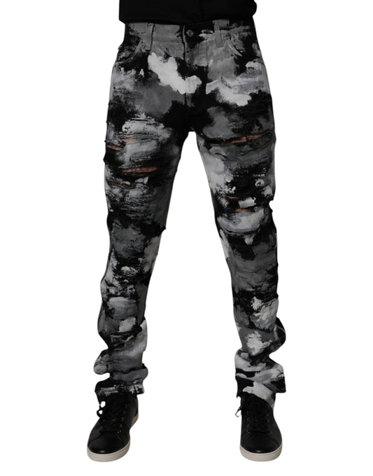 Dolce & Gabbana Multicolor Camouflage Tattered Skinny Denim Jeans – IT48 | M par Dolce & Gabbana | Disponible sur Sandy Store ByNet