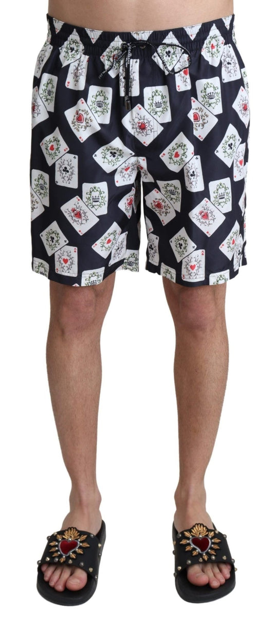 Dolce & Gabbana Multicolor Card Deck Printed Swim Trunks - Sandy Store ByNet