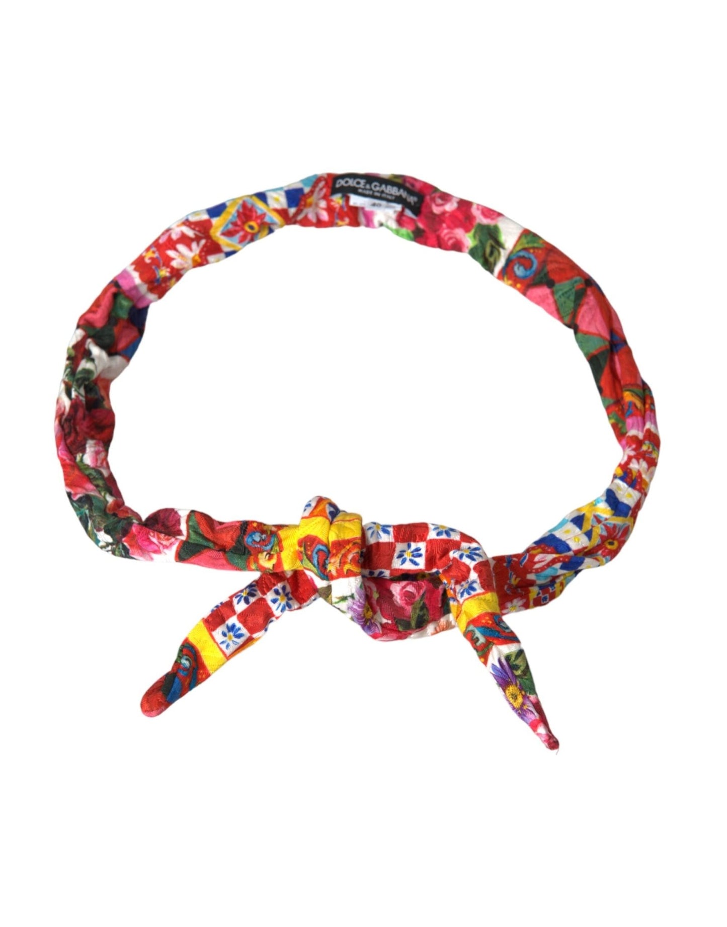 Dolce & Gabbana Multicolor Carretto Print Waist Belt - Sandy Store ByNet