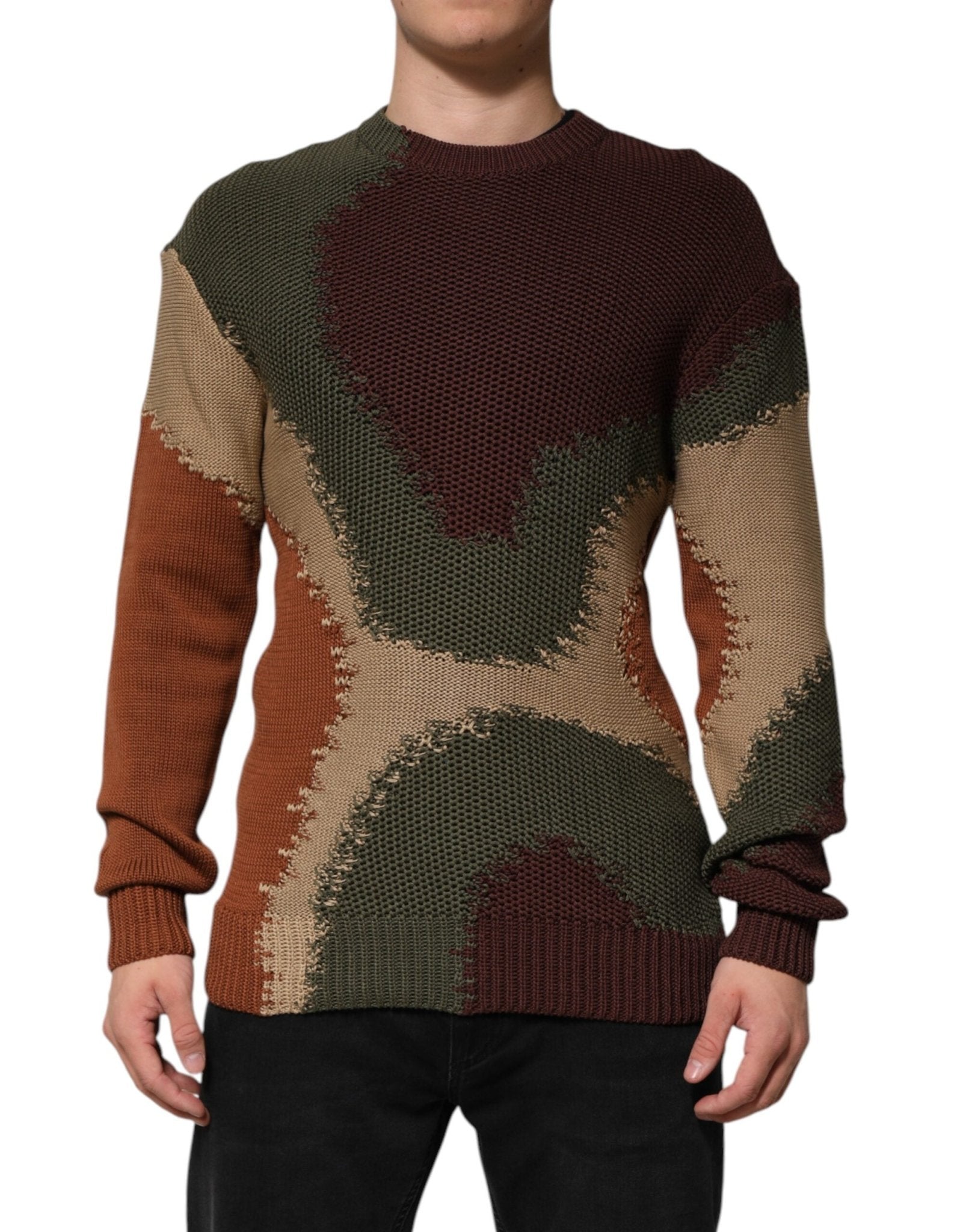 Dolce & Gabbana Multicolor Cotton Abstract Men Pullover Sweater – S par Dolce & Gabbana | Disponible sur Sandy Store ByNet