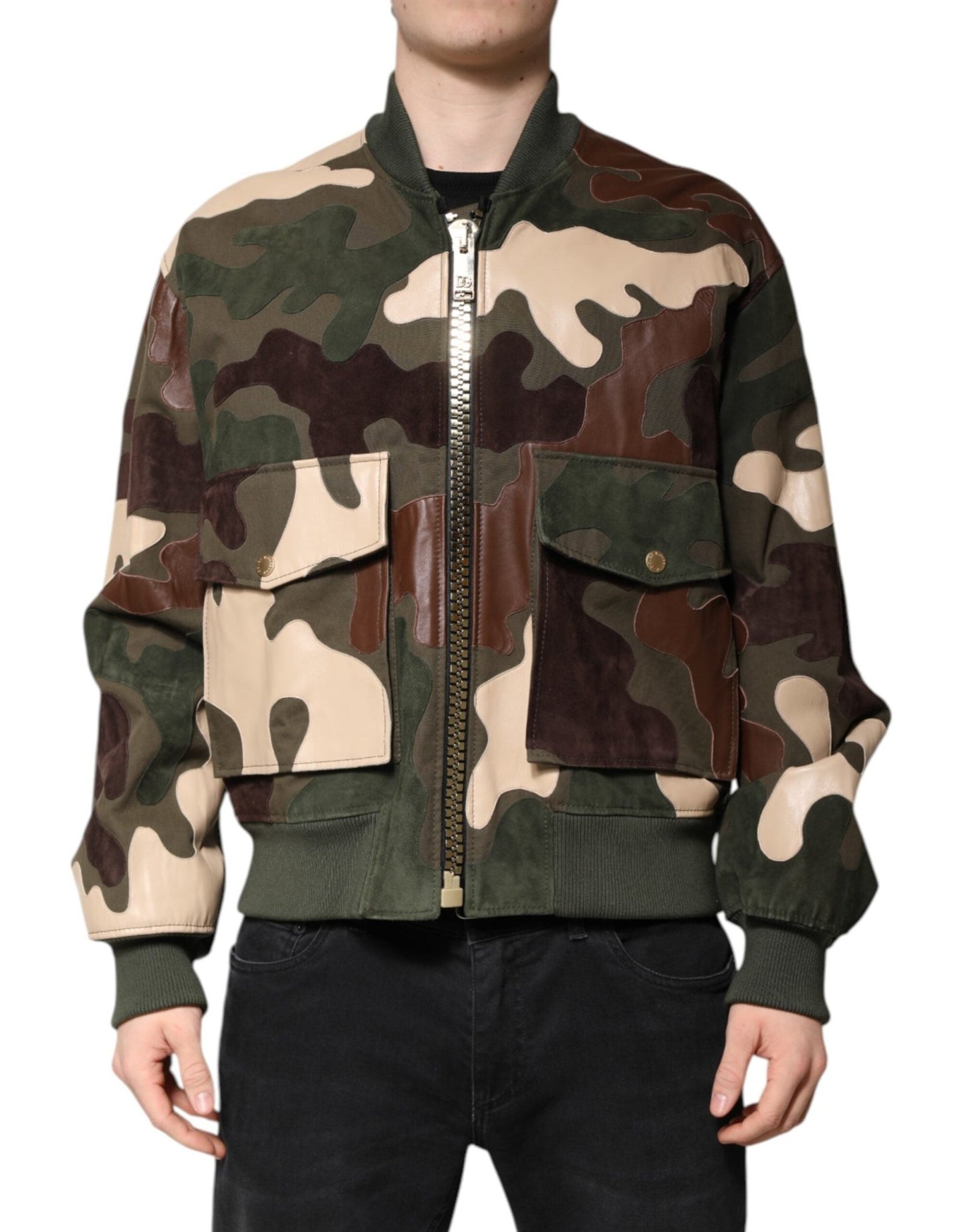 Dolce & Gabbana Multicolor Cotton Bomber Full Zip Jacket – IT52 | XL par Dolce & Gabbana | Disponible sur Sandy Store ByNet