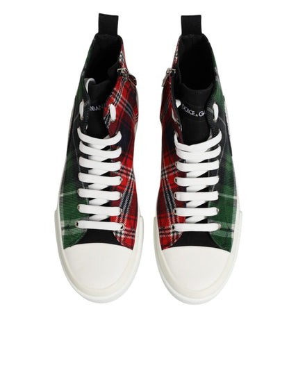 Dolce & Gabbana Multicolor Cotton High Top Men Sneakers Shoes – EU 39 | US 6 par Dolce & Gabbana | Disponible sur Sandy Store ByNet