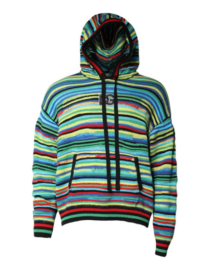 Dolce & Gabbana Multicolor Cotton Hooded Pullover Sweater – IT48 | M par Dolce & Gabbana | Disponible sur Sandy Store ByNet